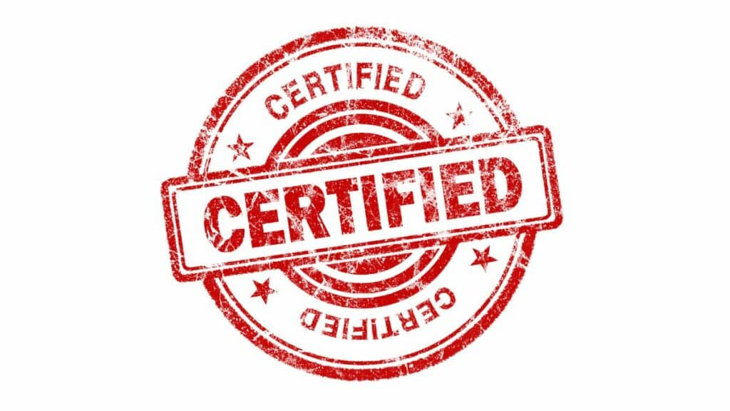 Logo "Certified" – Garantie de professionnalisme et de certification pour un pilote de drone